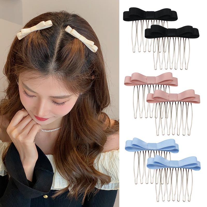 Kẹp Tóc Lược Chèn Nơ Công Chúa Ngọt Ngào Cho Bé Gái Và Phụ Nữ Kẹp Tóc Mái Bên Phụ Kiện Tóc Có Sẵn Trong 1 Cái 2 Cái