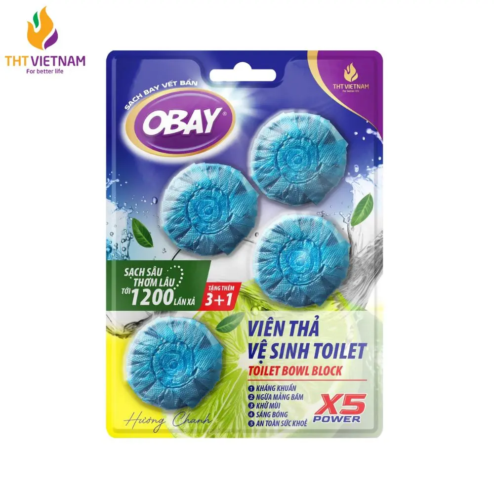 Viên thả vệ sinh Toilet Obay hương chanh 200g/vỉ