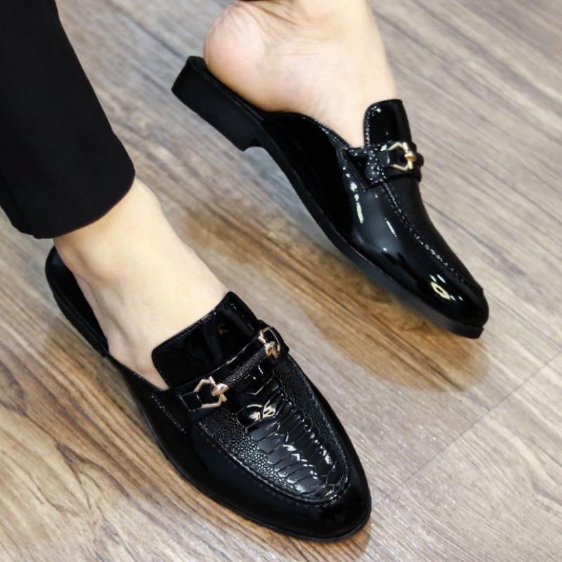 Sục Nam Da Bóng Dập Vân Đà Điểu Đế Cao Su Size Từ 38-43 DéP SDĐ giày gút boy