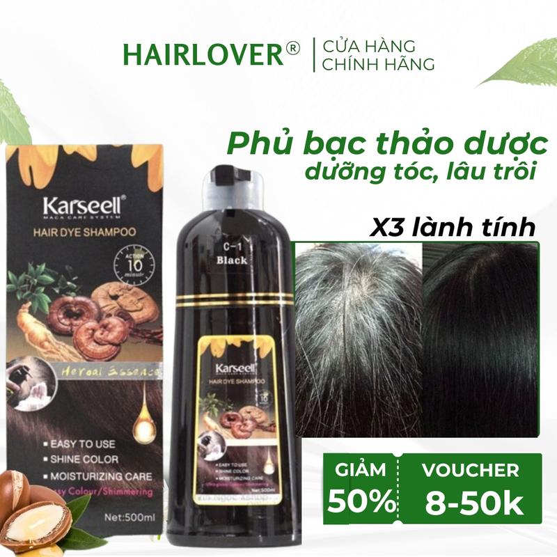 Dầu Gội Phủ Bạc Thảo Dược KARSEELL Dầu Gội Nhuộm Đen Tóc Nâu Tóc Không Dính Da Đầu Không Kích Ứng Chiết Xuất Thảo Dược Thiên Nhiên HAIRLOVER Đổi Màu Tóc Dưỡng Tóc Nữ Dưỡng Tóc Đổi Màu Tóc Nữ Nhuộm Tóc