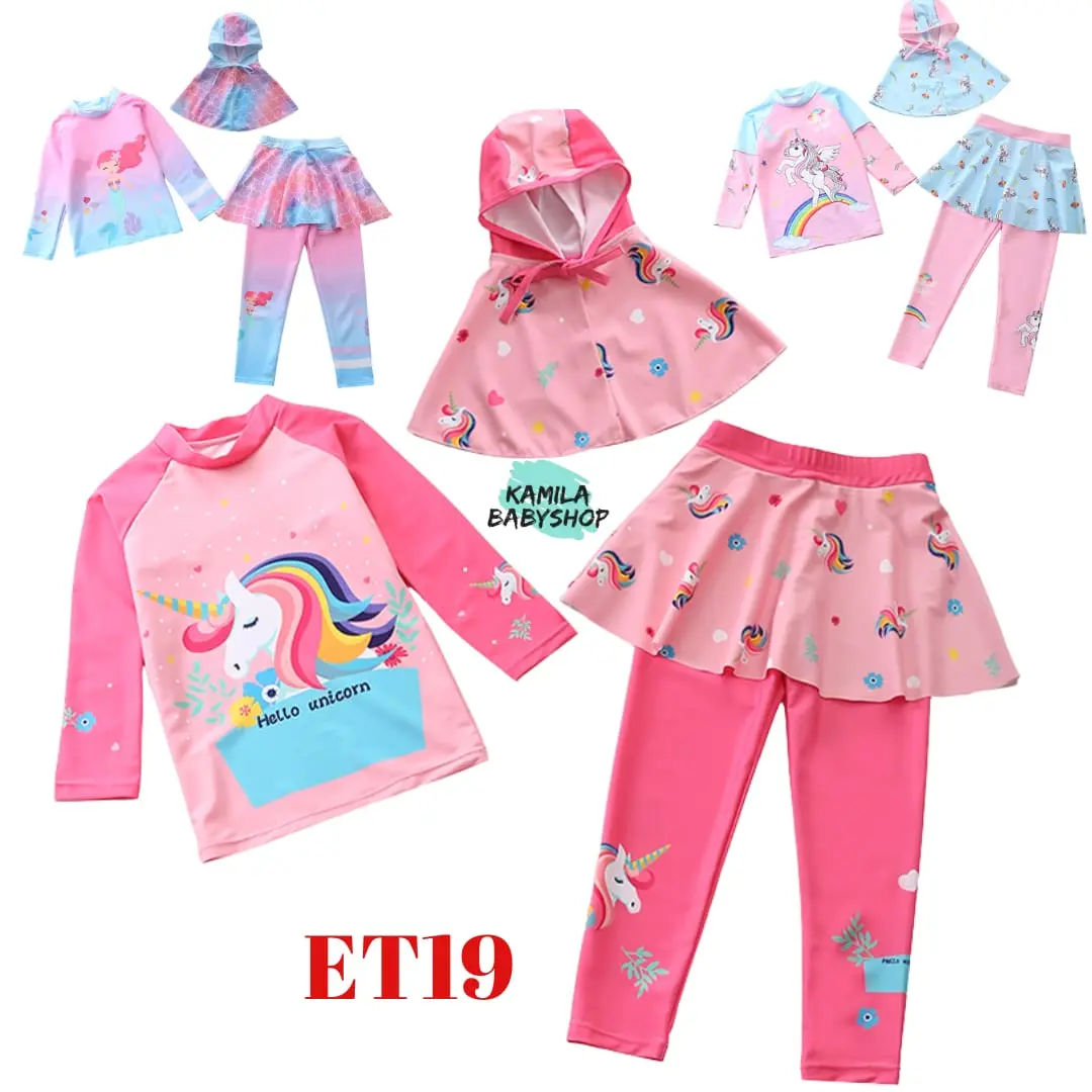ET19 Baju Renang Anak Perempuan Muslim/Baju Renang Hijab anak