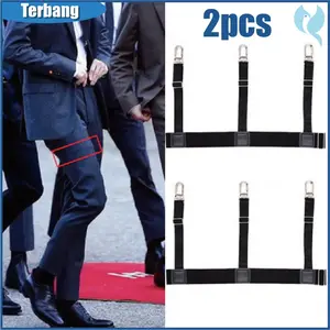 2pcs Sepasang Suspender Kemeja Shirt Suspender Intactor Leg Suspender For Men Shirt Holder