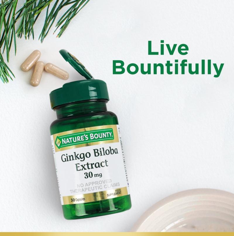 Product Introduction of Nature's Bounty Ginkgo Biloba Extract 30mg 30 capsules Nature's Bounty Brain Mental Health Dietary Supplement 23
