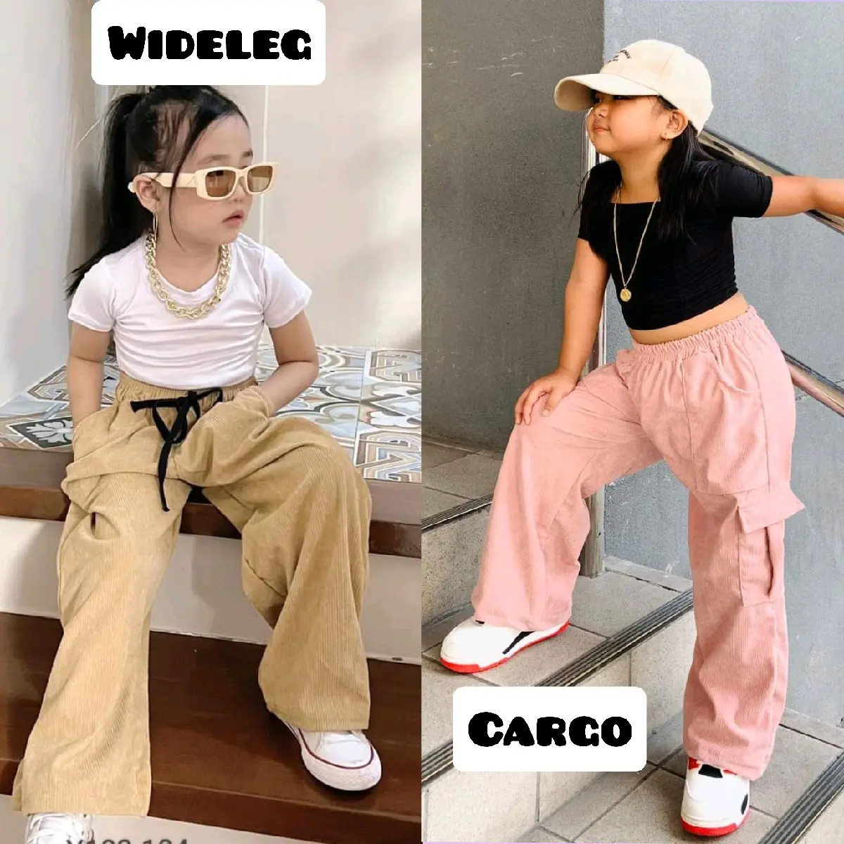 kyian.ph Unisex Corduroy Cargo / Wideleg Pants 1-12yo RTW OOTD for kids
