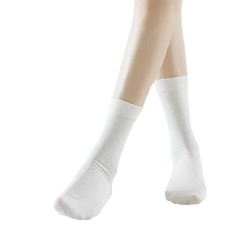 Product Introduction of Socks for Women2024 Spring and Fall New Japan and South Korea Four Seasons Simple Cotton Pile Socks Moon Socks Mid-calf Socks 11