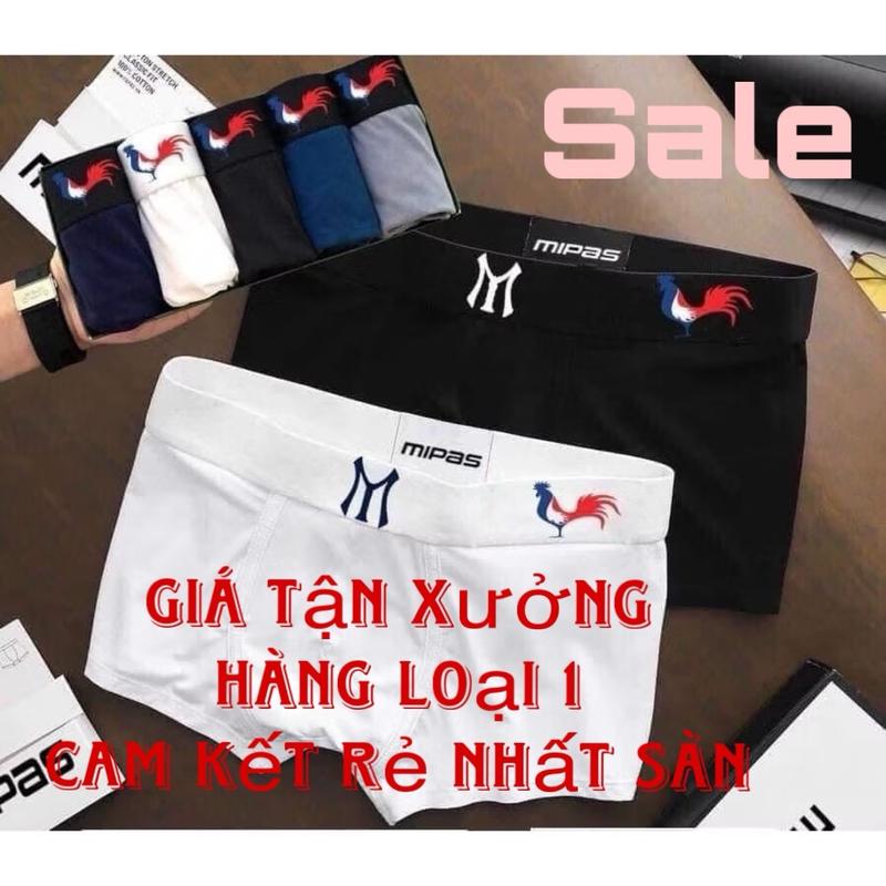 Combo 5 Quần sịp nam đùi boxer xịn sò, chất thun mát cao cấp hàng Việt Nam, có logo con Gà trống xịp đùi nam 1