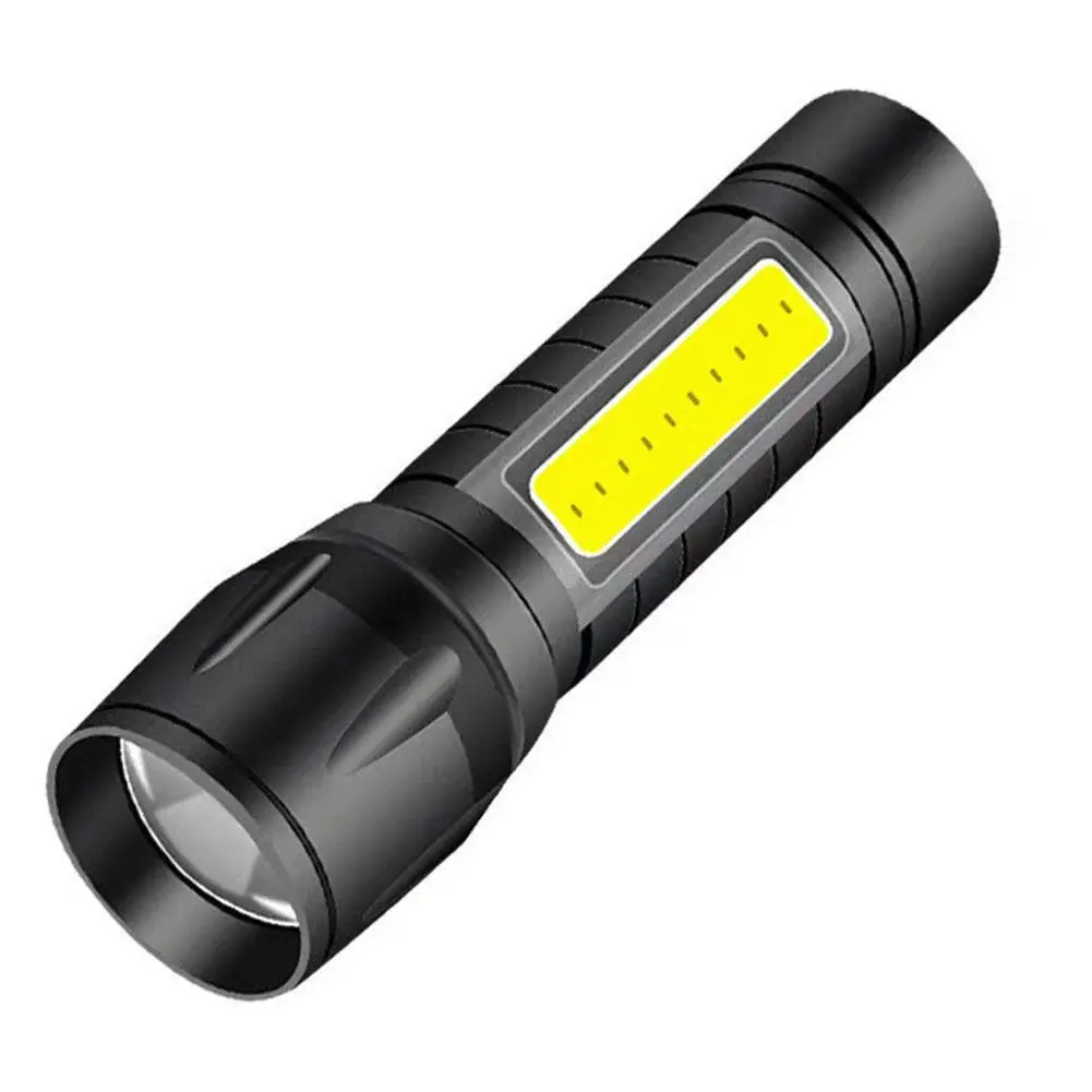 Lumens Powerful LED Flashlight Rechargeable USB 18650 Waterproof Zoom Fishing Hunting Tactical Flashlight ABS Material