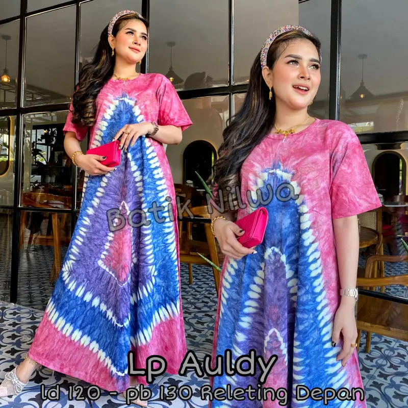 DASTER KAOS KATUN JUMBO TERBARU PANJANG LENGAN PENDEK MOTIF ABSTRAK BUSUI Katun Kain Wanita Nyaman Santai 1