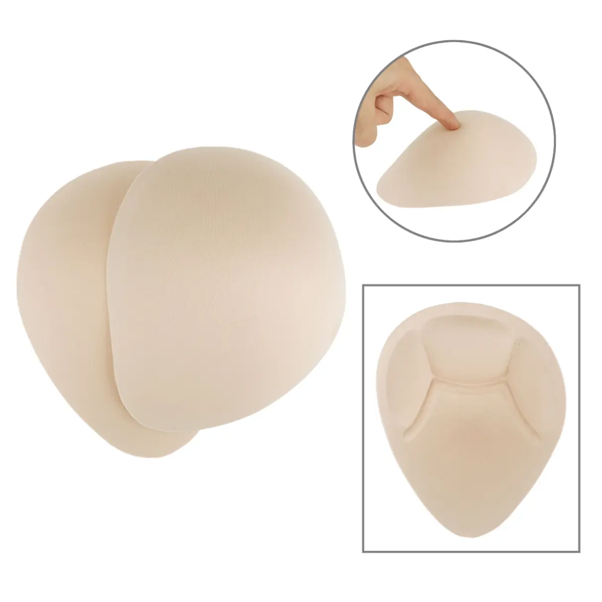 YiZYiF 1 Pair Women Waterdrop Removable Breast Bra Inserts for Swimsuits Workouts Mastectomy