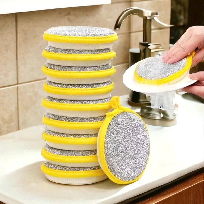 ( Combo 10 ) Miếng bọt biển rửa chén bát 3 lớp giẻ rửa bát đĩa đũa cọ xoong nồi đa năng tạo bọt - Dụng cụ rửa sạch - Làm Sạch