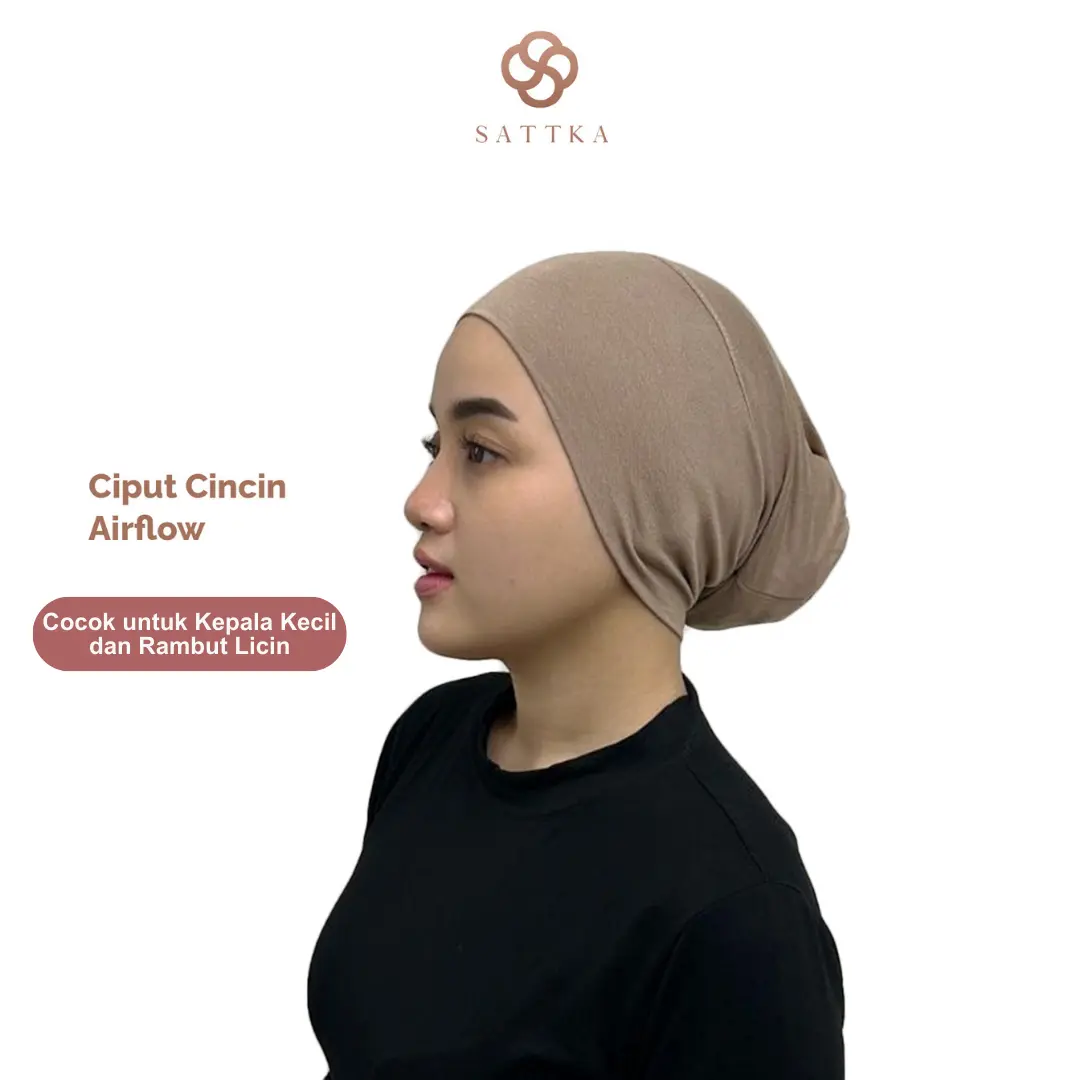 Ciput Cincin Airflow Sattka Basic / Adem Lentur Stretch Katun Jilbab