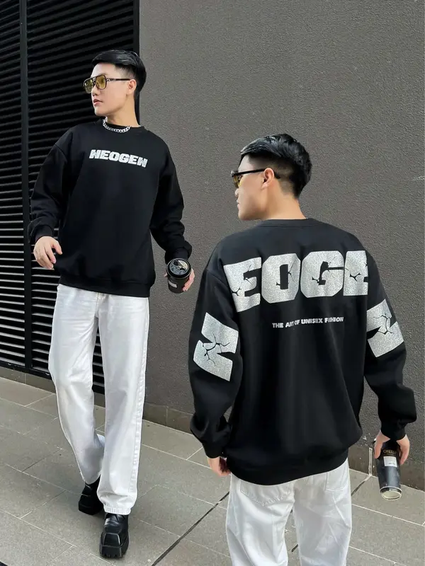 Áo sweater nỉ lông cáo unisex local brand Neogen ST01 form rộng dành dài tay dành cho nam nữ phong cách cá tính 1