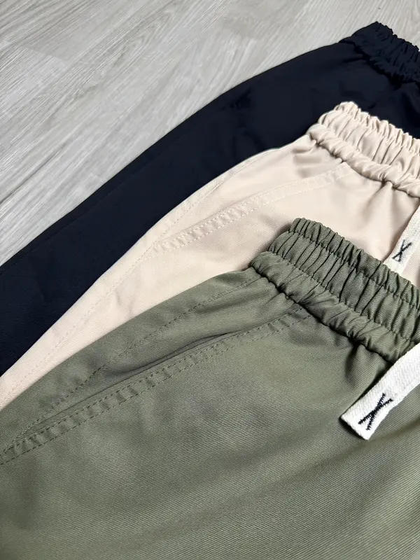 Quần Short Kaki Cạp Chun Basic Willow Store , Form Chữ A Trên Gối - Phù Hợp Mọi Lứa Tuổi 1