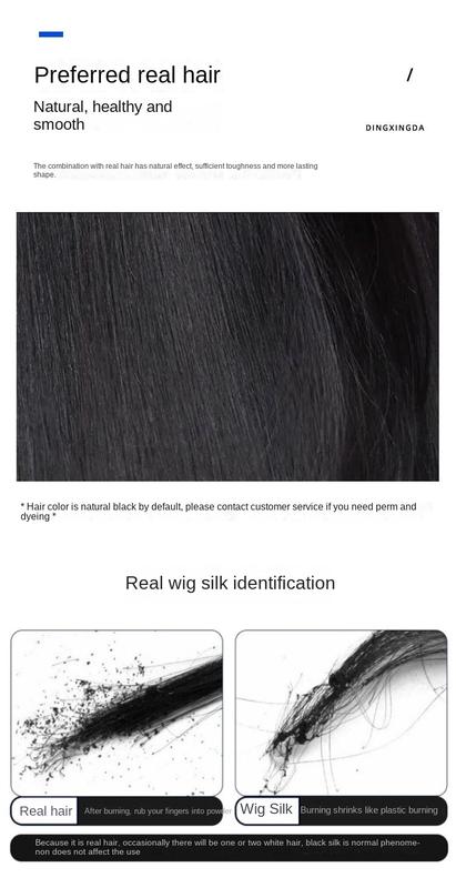 Product Introduction of Wig Men's Real Hair New Brush Cut Ultra-Thin Hand Woven Delivery Needle Biological Scalp Invisible Seamless Men's Wig Set 4