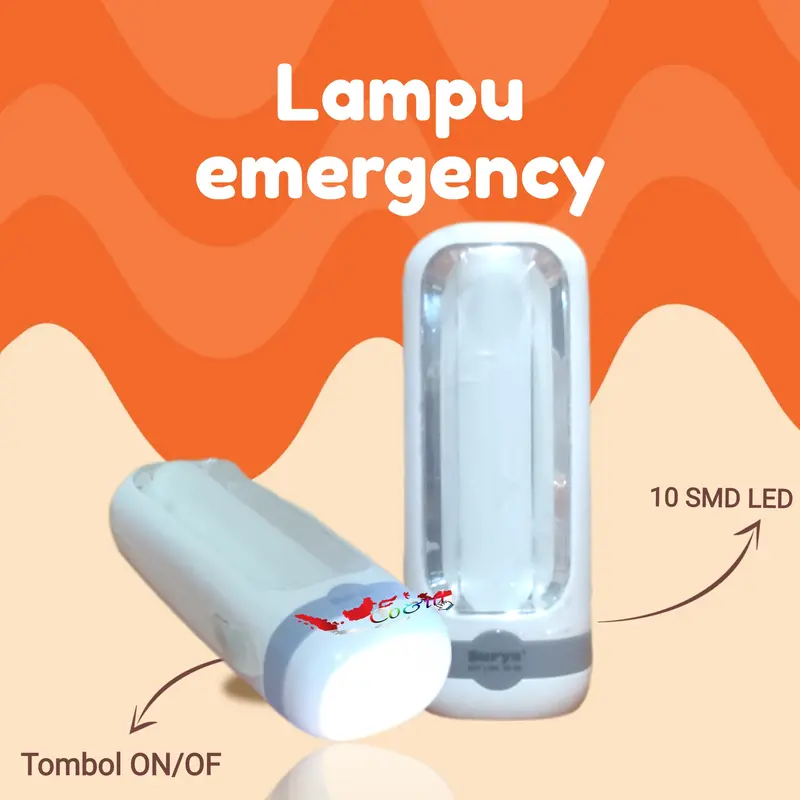 Lampu Emergency & Senter emergency LED 10SMD +1W Super LED Surya 2