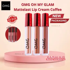OMG OH MY GLAM Mattelast Lip Cream Coffee Edition - Lip Cream Matte Dengan Warna Intense Transferproof Pigmented Tahan Lama & Ringan