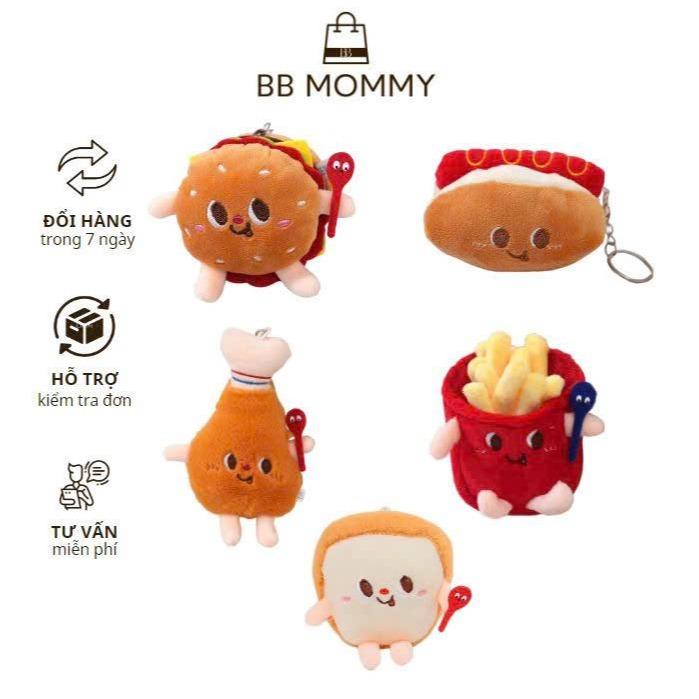 Móc Khóa BB Mommy Thú Nhồi Bông Hình Đồ Ăn Nhanh Vui Nhộn - Charm 1