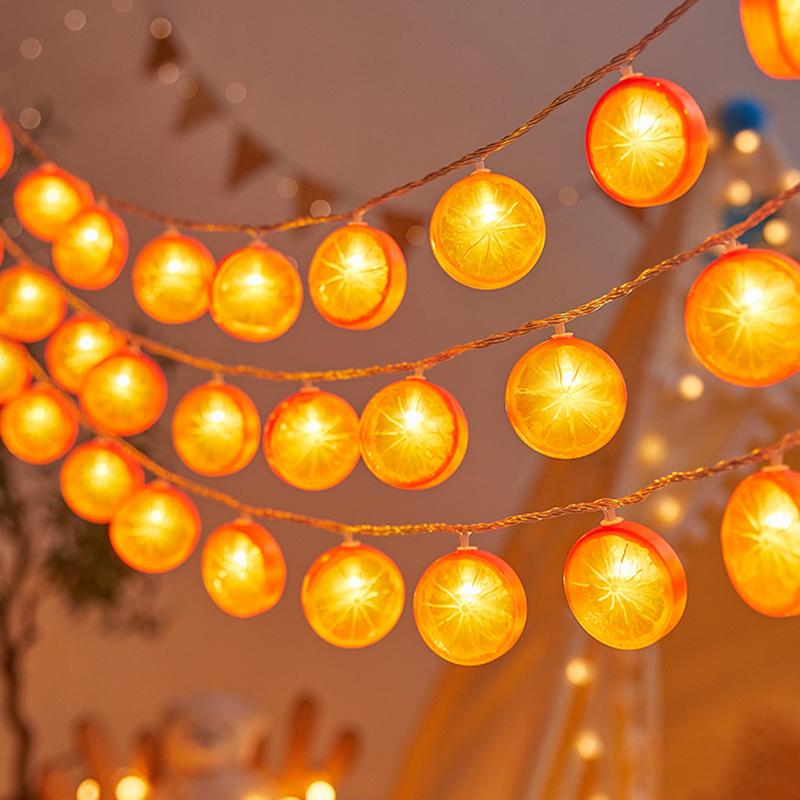 hesgnmi- Durable Plastic Orange Lights Battery Powered String Lights ...