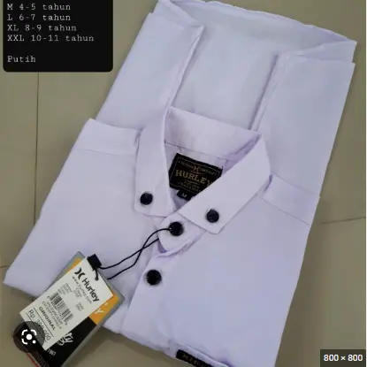Mooda Moody - Kemeja Anak laki laki lengan Pendek Warna Putih Kemeja Anak Lengan Pendek Import Kemeja Anak Termurah Putih Katun Polos Baju Fashion