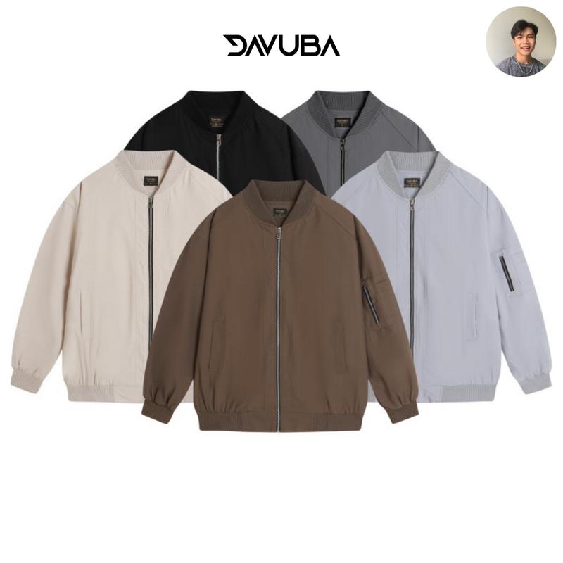 [DAVUBA x TĐG] Áo khoác Bomber trơn 2 lớp tay dài - trượt nước cản gió SM100+SM101