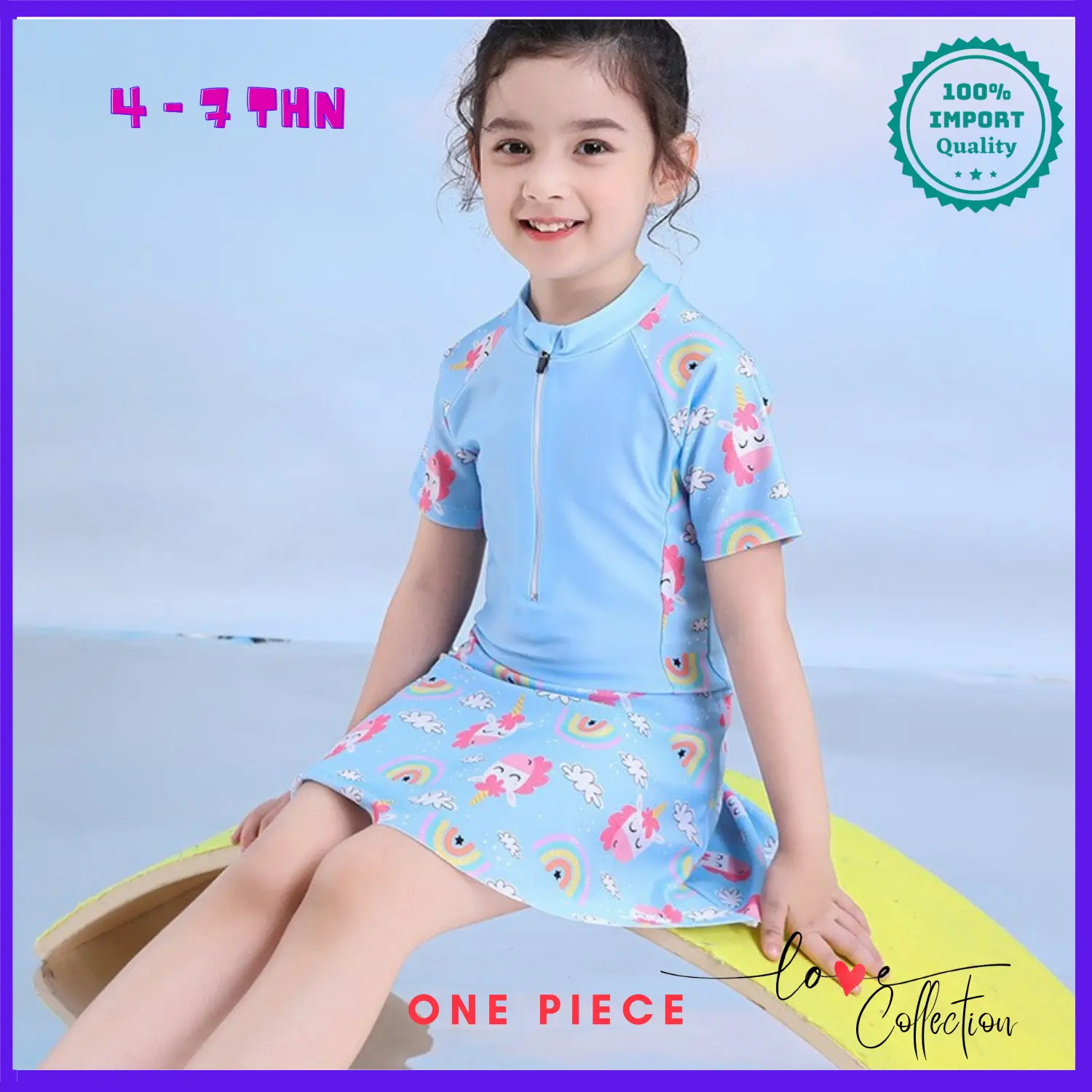 Baju Renang Anak Perempuan Putri Duyung One Piece 4-7 Tahun Swimsuit ...