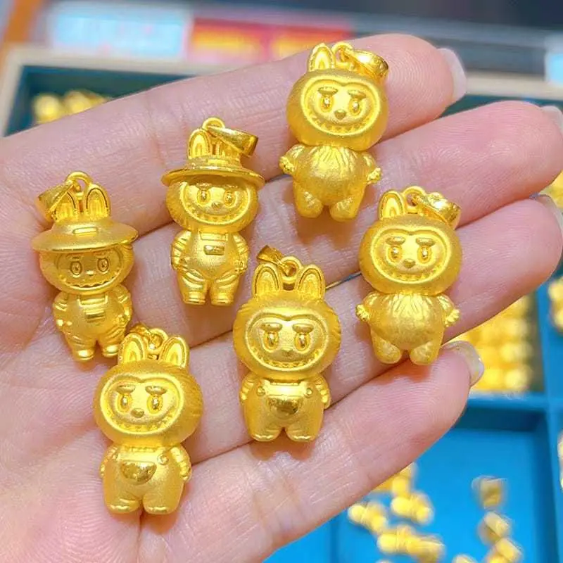 Liontin Labubu Model Terbarul Liontin Lapis Emas ( 1pcs ) Free Kalung Atau Gelang