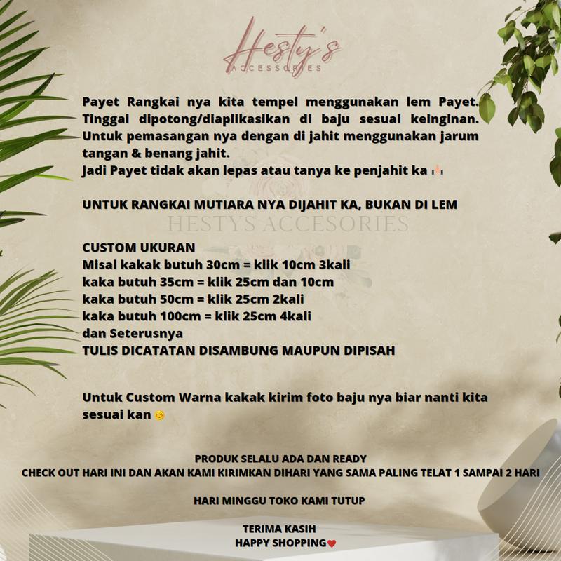 Payet Rangkai Mutiara HN12/Bisa Custom Warna 6
