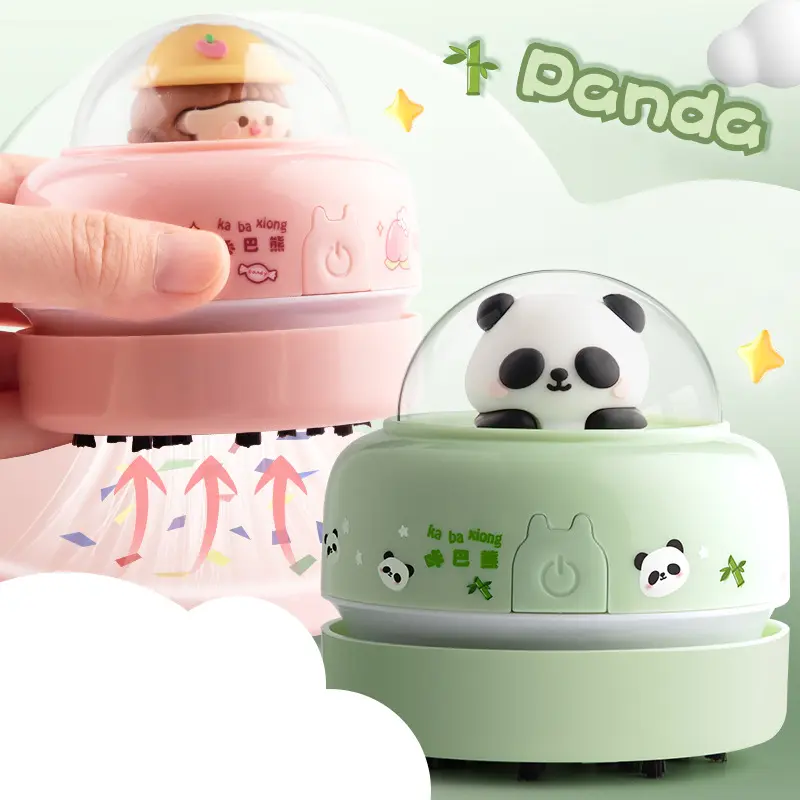 Máy Hút Bụi Để Bàn, Thiết Kế Hoạt Hình Gấu, Chức Năng Tẩy, Làm Sạch Vụn, Dụng Cụ Vệ Sinh, Không Bao Gồm Pin