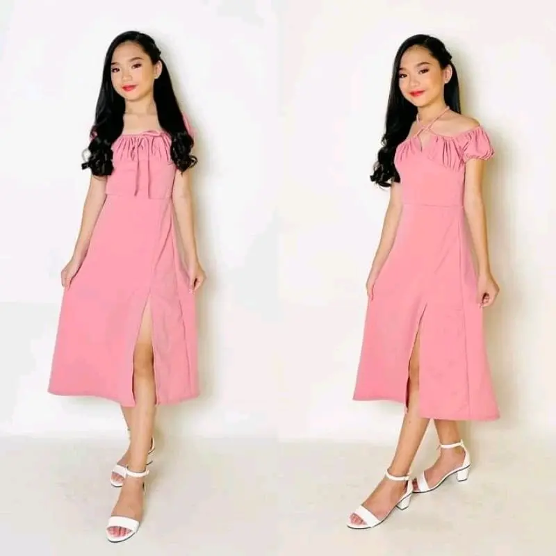 dress for kids 8 to 12 years old formal or casual attire for girl dusty blue