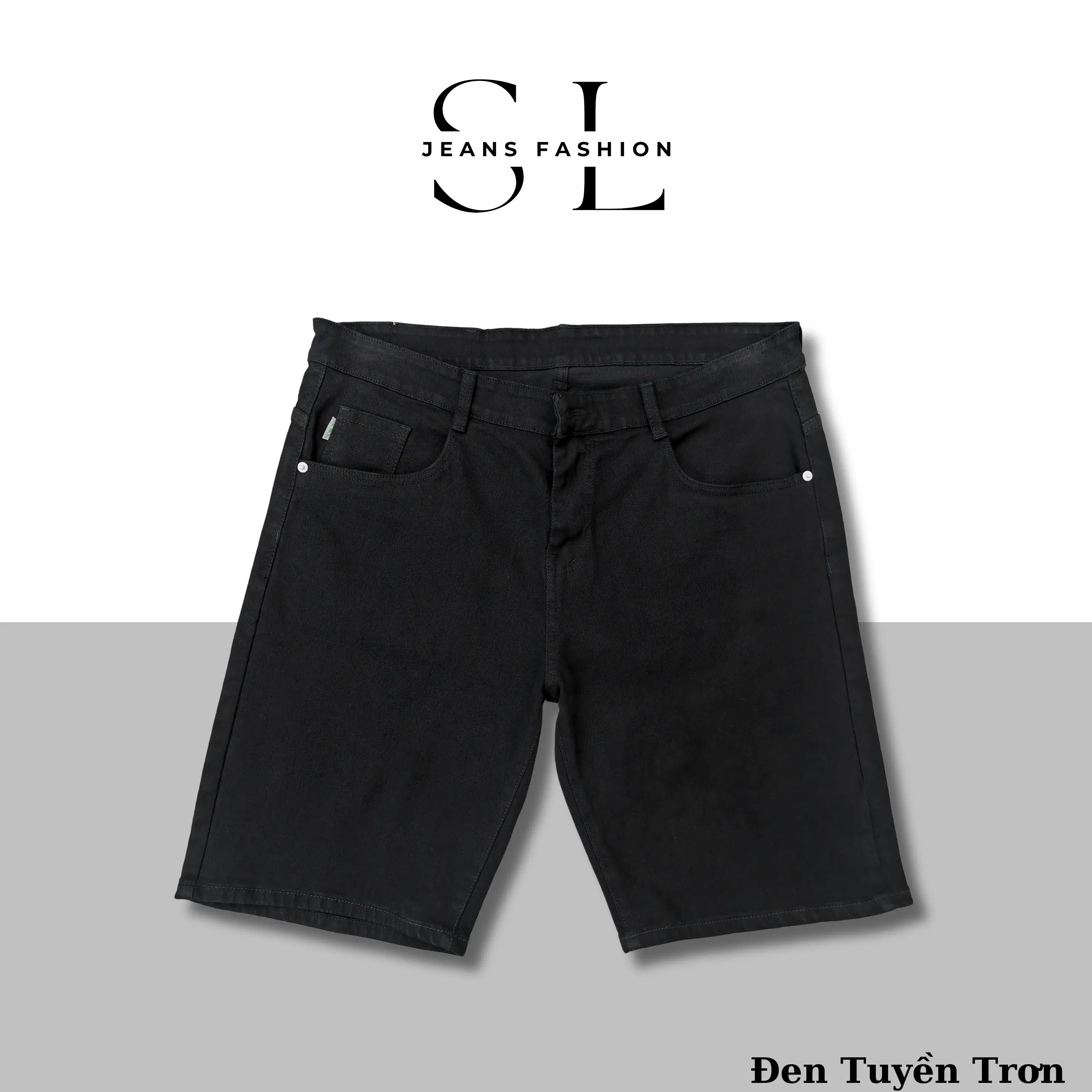 "Có Bigsize(Size 28-41)"Quần Sọt Jeans Nam SL Màu Đen Tuyền, Đen Thui Trơn - Chất Vải Denim Co Giãn 4 Chiều, Đổi Size Miễn Phí [Mã 23]