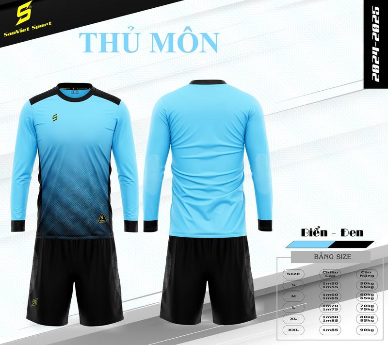 Bộ Đồ Thể Thao Thủ Môn Không Logo Xanh Biển ,Thiết Kế Logo Chuyên Dụng có Bọc Đệm Êm ái 2025 Có in Tên Số Theo Yêu Cầu .- Vải Thun Lạnh SAO VIỆT - Áo Xanh Quần Đen 2025 - NOBI SPORT - Áo Bóng Đá Đồ Đá Banh - Nam Nữ Unisex -Thoáng Mát TOP SPORT