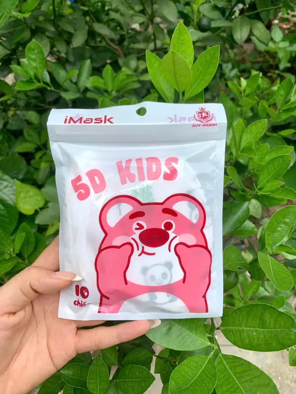 Thùng 100 cái khẩu trang 5D kids Duy Khánh, khẩu trang 5D trẻ em 1-7 tuổi túi zip Cho Bé 4