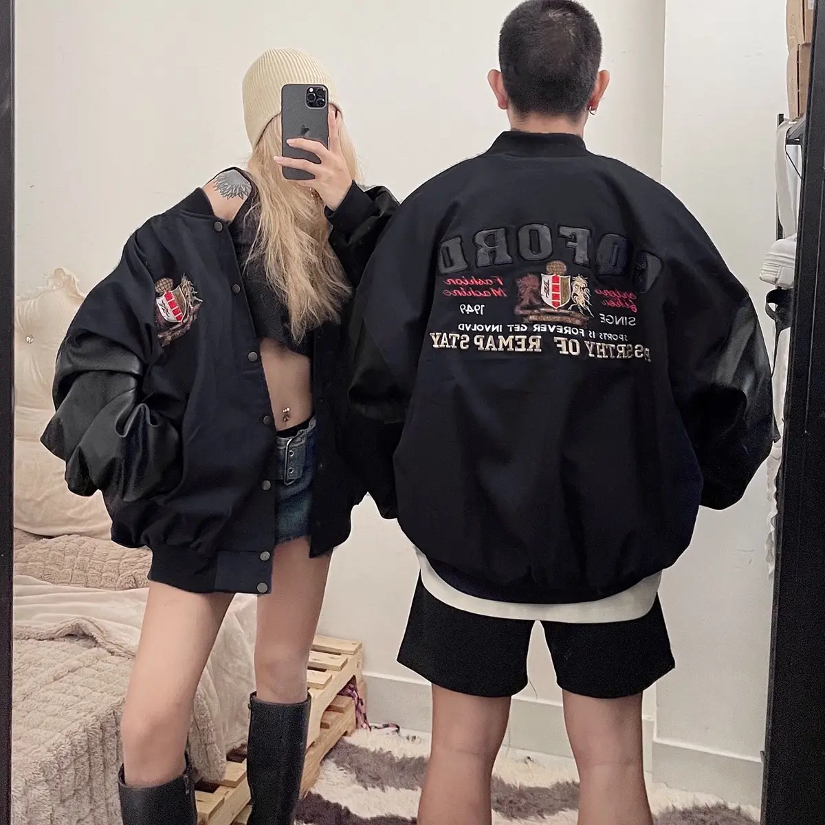 (Freeship) Áo khoác FORD Unisex Freesize form rộng nam nữ bốn mùa.
