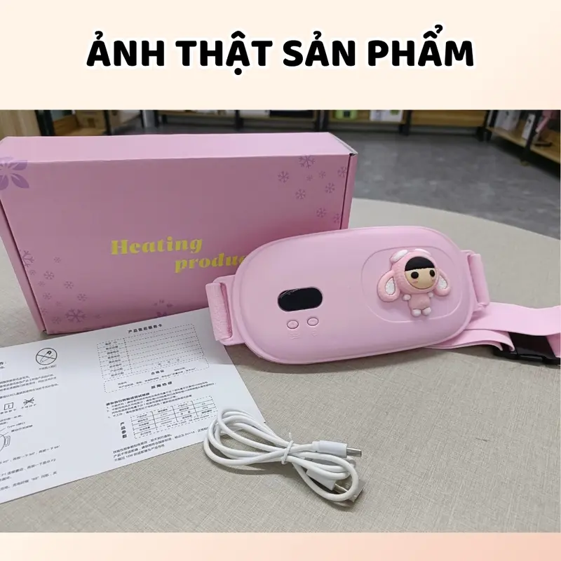 Máy massage bụng kinh, Đai chườm ấm bụng kinh 3 cấp độ mát xa và sưởi ấm màn hình LCD 8