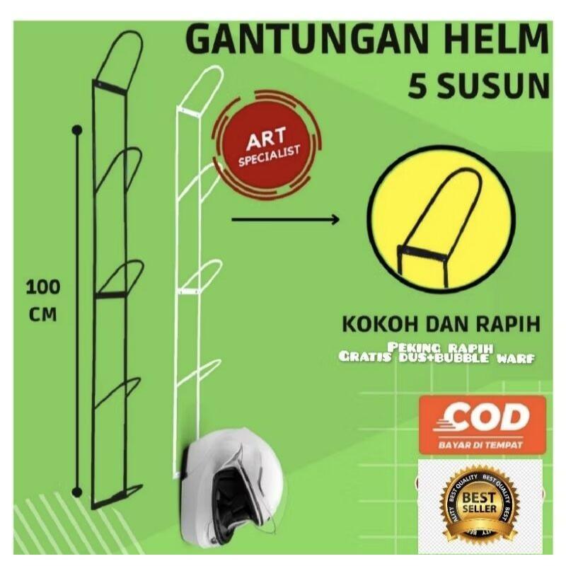 RAK GANTUNGAN HELM 5 SUSUN MURAK/RAK HELM DINDING BESI/RAK HELM - Shop ...