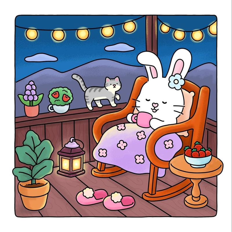 Product Introduction of Girl's Day Coloring Book & Cute Animal Character Coloring Book, 2 Counts/set Cartoon Coloring Book, Fun Perfect Birthday Gift for Students 3
