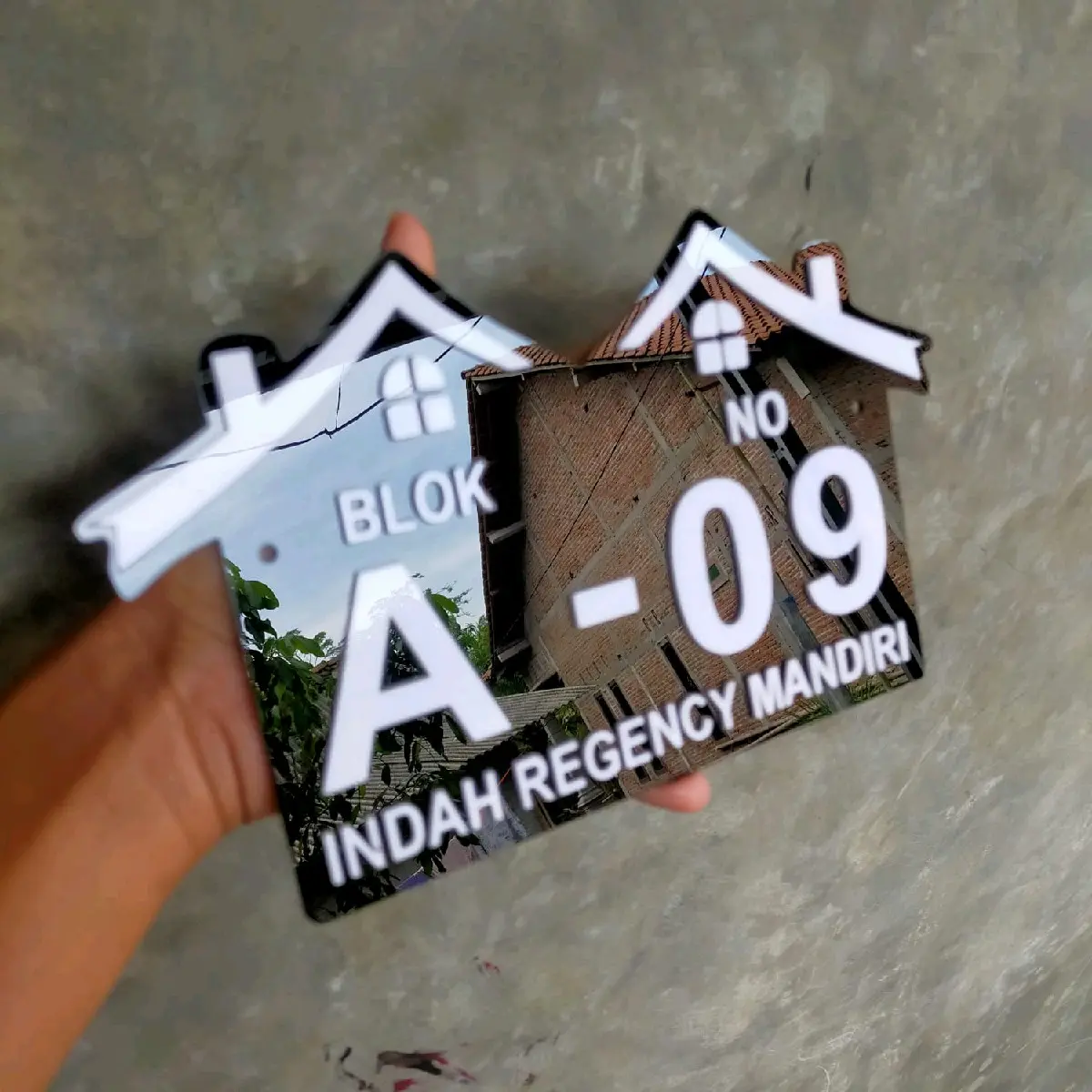papan nomer rumah akrilic timbul 25*15cm Handmade