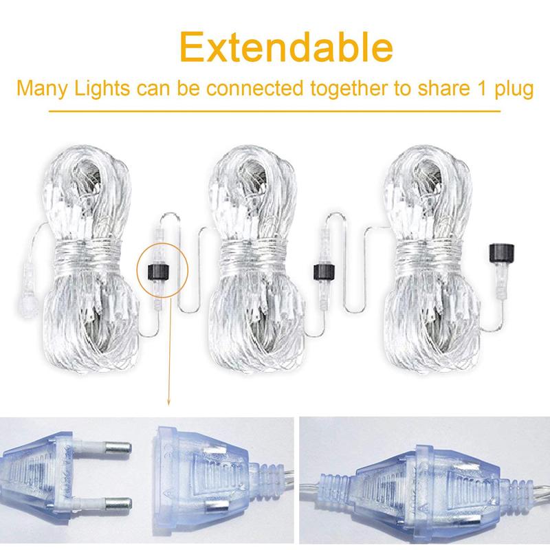 Product Introduction of [Local shipment] Waterproof Curtain Light LED Mesh Light 192LED Outdoor Garden Christmas Tree Festive Dekorasyon Fairy Light String Wedding Party Dekorasyon LED Light 220V Plug 12