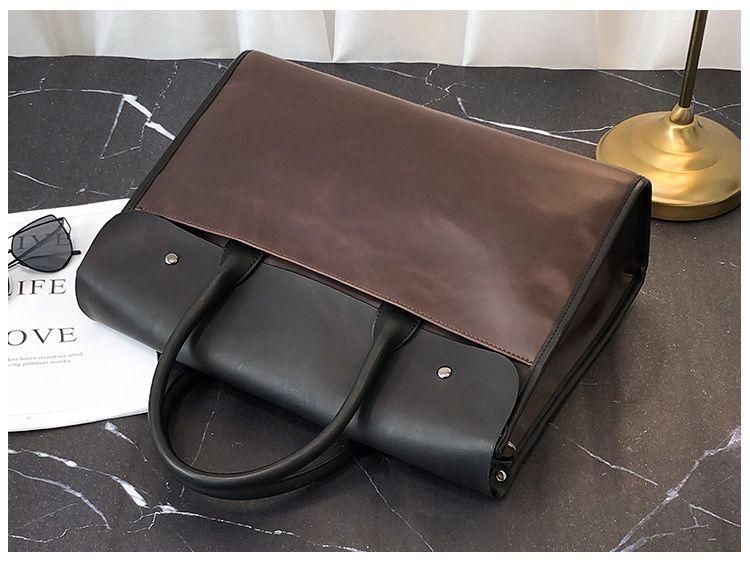 Product Introduction of Fashion Brand Retro Men'S Handbag Korean Style Crazy Horse Street Men'S Bag Backpack Crossbody Bag Casual Briefcase Computer Bag 15