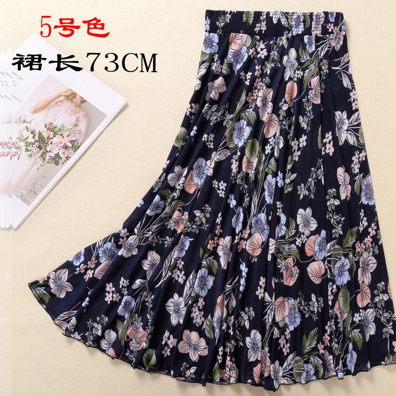 Product Introduction of Váy Hoa, Váy Mùa Hè, Dành Cho Phụ Nữ Trung Người Già Và Cao Tuổi, Váy Giữa Tuổi, Váy Mát Xa Khiêu Vũ Vuông Lụa Lạnh, Thích Hợp Cho Mẹ 21
