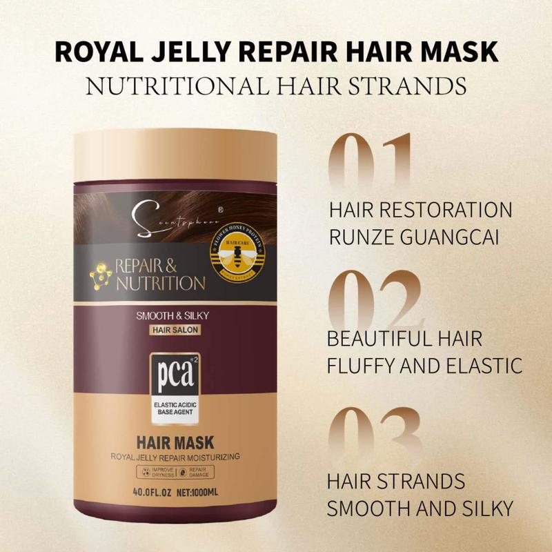 Product Introduction of 【Clean up the warehouse】ORIGINAL Scentsphere Hair mask treatment FDA Repair And Maintenance Hair Mask Hair mash conditioner 1000ml REPAIR & NUTRITION SMOOTH & SILKY HAIR SALON ROYAL JELLY REPAIR MOISTURIZING Haircare Moisture 20
