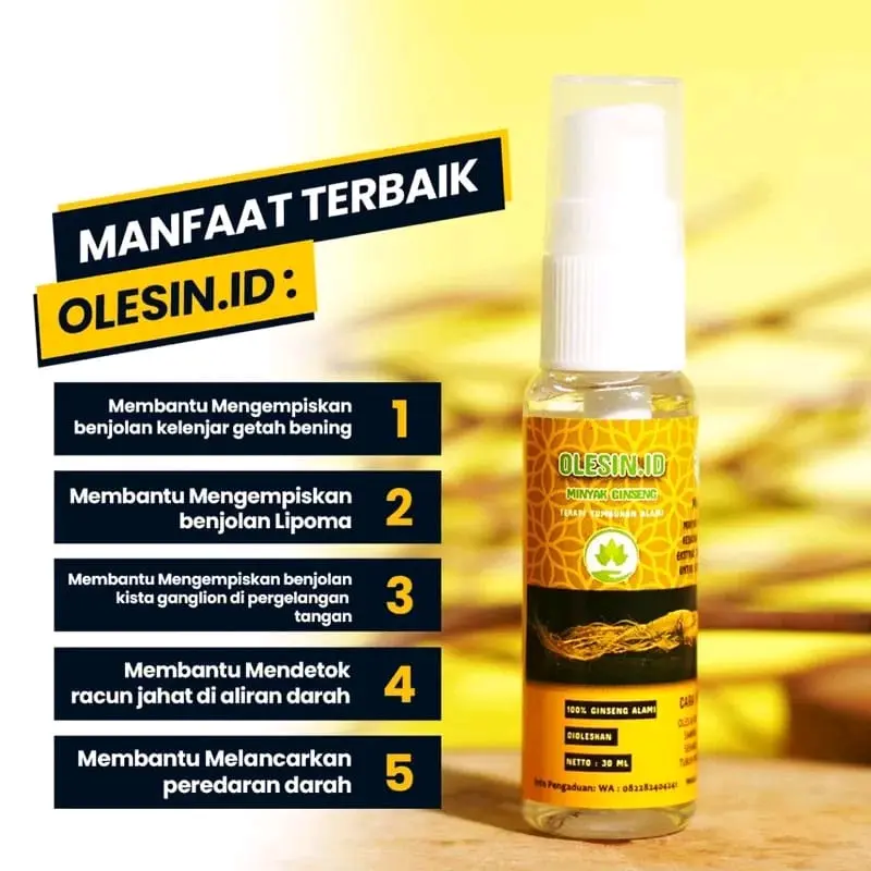 OLESIN.ID ORIGINAL | Minyak Ginseng Obat Oles Benjolan dan Kelenjar | Isi 30ML 1