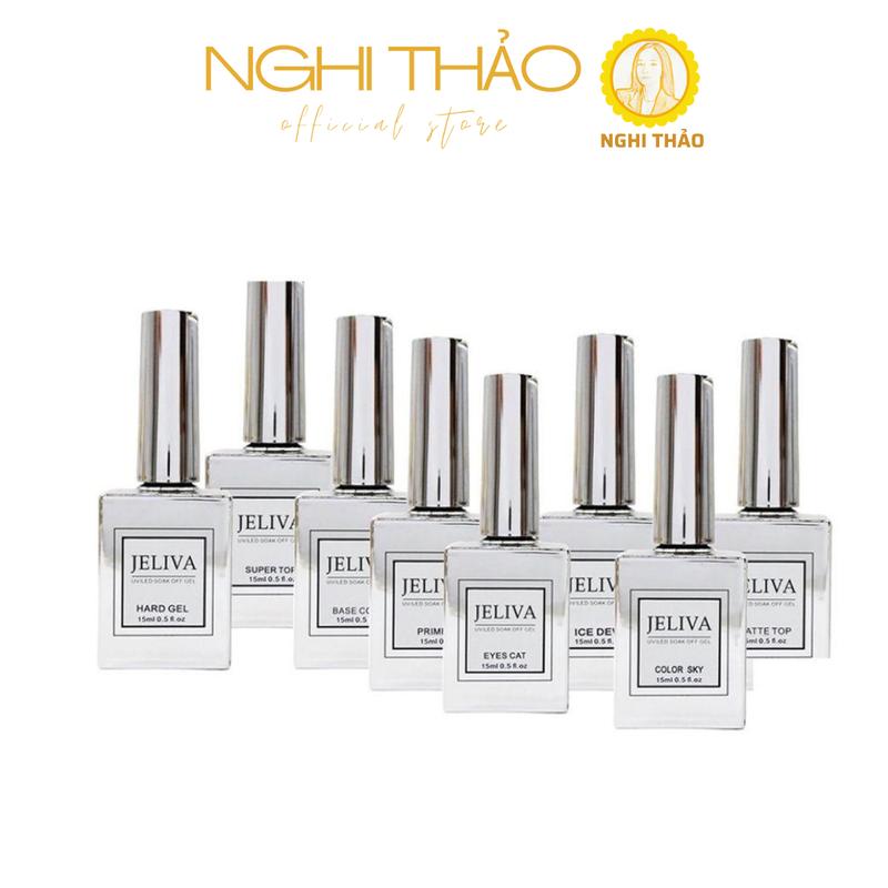 Base top làm cứng móng kiềm dầu top giọt sương sơn lì gel mắt mèo kim cương Jeliva NGHI THẢO