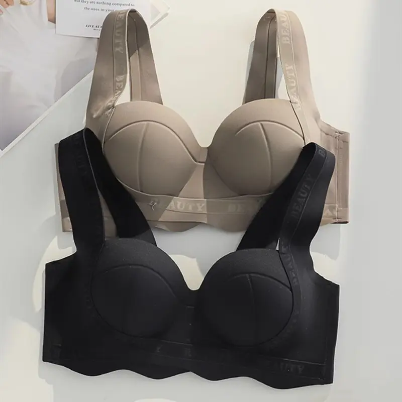 Pakaian Dalam Lancar, Fesyen, 5 warna, Seksi, Untuk Wanita, Koleksi Tanpa Bingkai 3 / 4, Perhimpunan Tekan Tubi, Anti-Kendur, Sesuai untuk Dada Kecil, Sesuai untuk Ulang-alik, women seamless bra