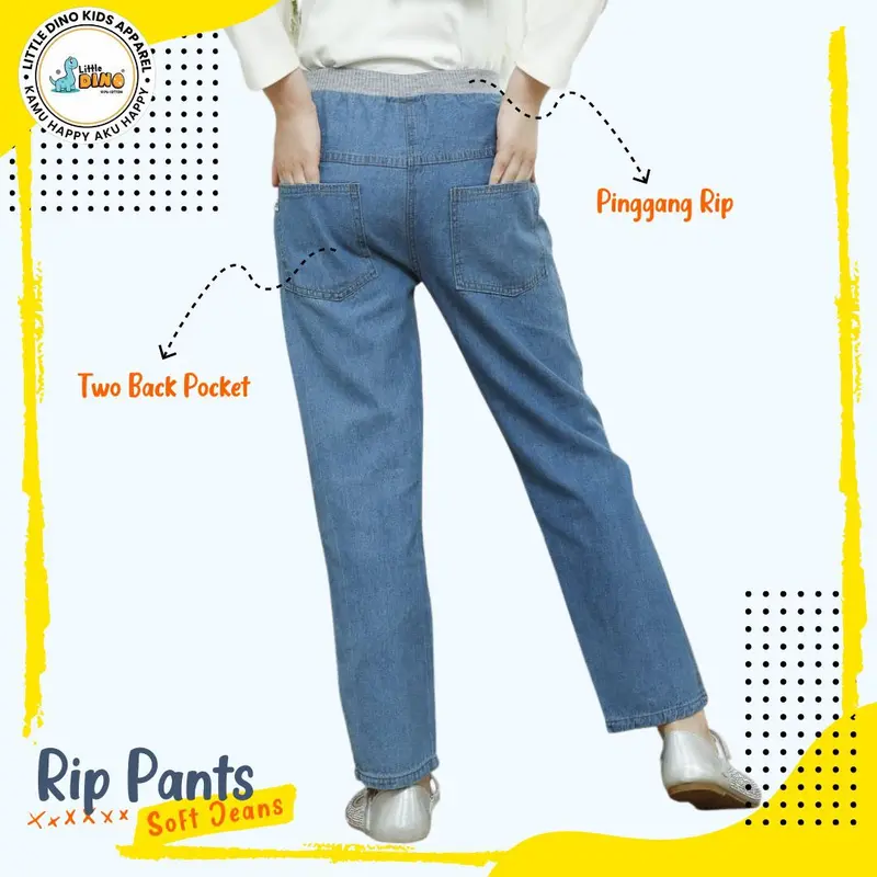 Celana Panjang Anak RIP Soft Jeans 5 - 15 Tahun By Little Dino 4