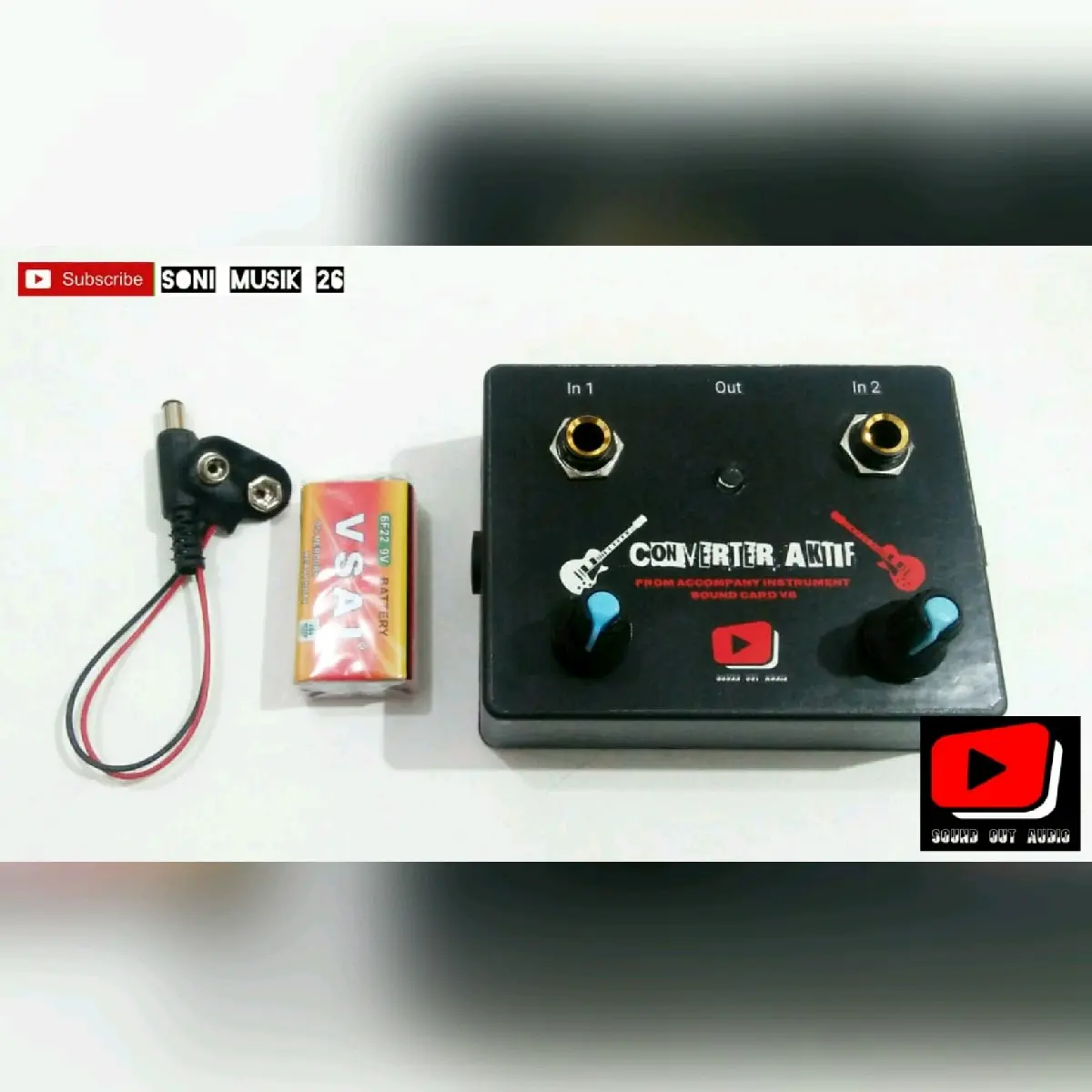 Converter Soundcard V8 Aktif 2 Input  (Hasil Mantap) murah Alat