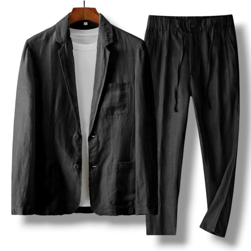 Set bộ áo vest blazer nam + quần suông ống rộng ĐŨI VIỆT chất liệu Linen cao cấp phong cách Hàn Quốc 6