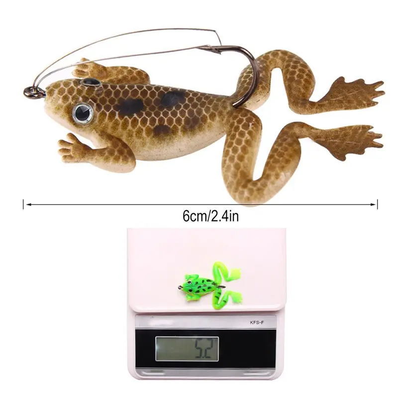 Mồi Ếch Mềm, Mồi Giả Nhân Tạo, Mồi Câu Cá, Wobbler, Trọng Lượng 5.2G / 6Cm, Móc Đơn, Thích Hợp Để Câu Cá Nước Ngọt, Dụng Cụ 2