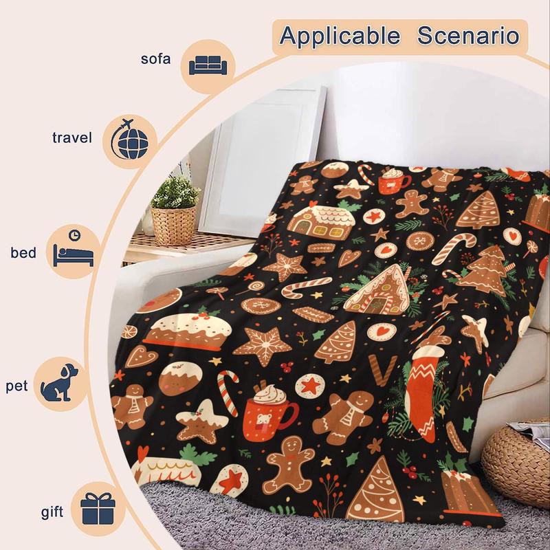 Product Introduction of Christmas Themed Blanket, Soft Comfortable Throw Blanket, Warm Napping Blanket for Home Office Travel Camping, Bedroom Accessories 5