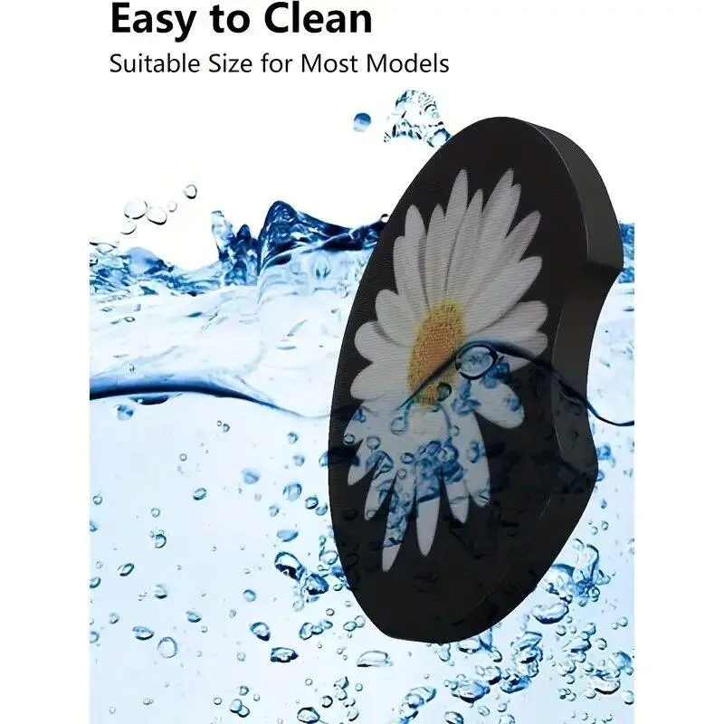 Daisy Pattern Car Coasters, 1 Pair Waterproof Non-slip Car Cup Mat, Car Interior Decoration Accessories, Car Interior Accessory 5